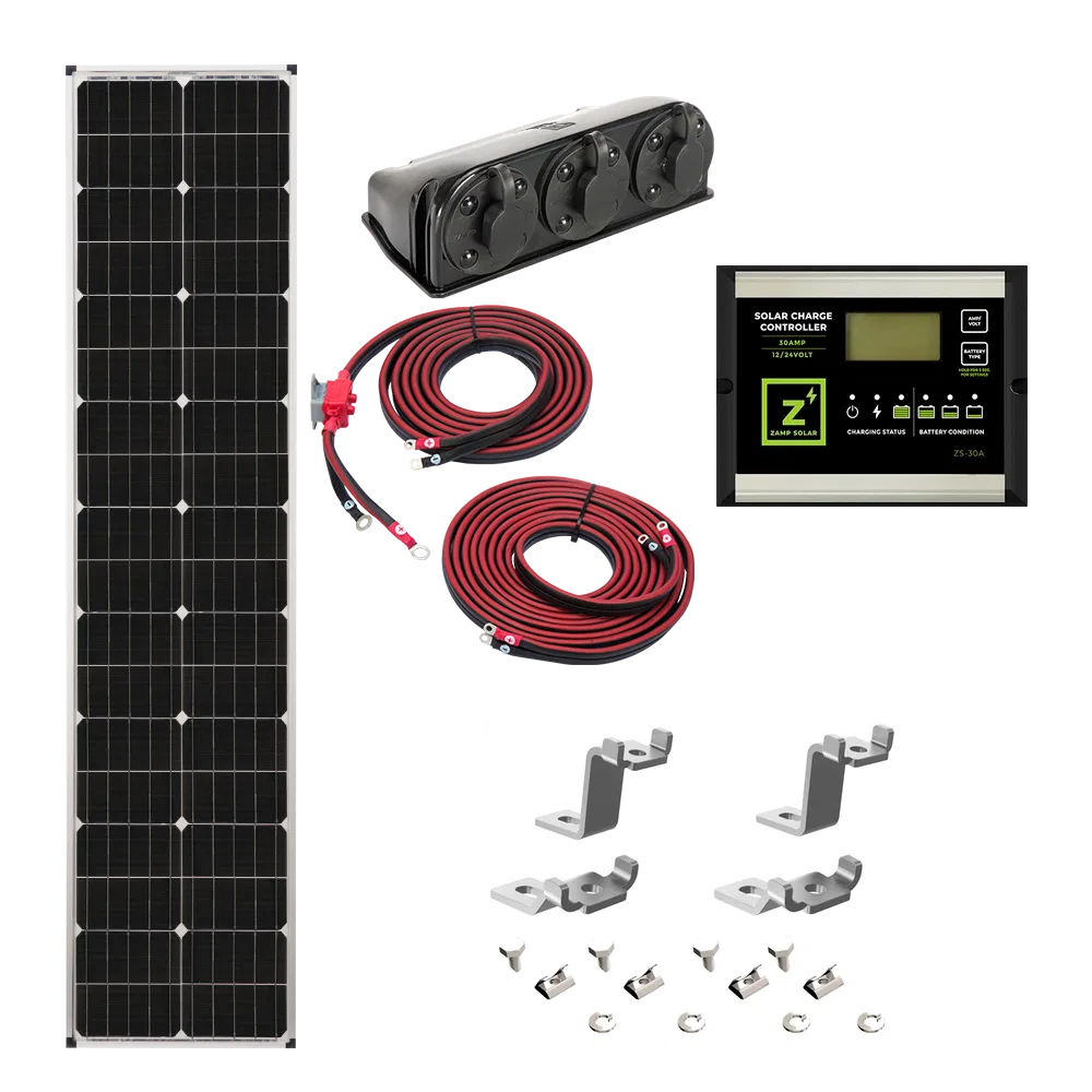KIT1007 – ZAMP SOLAR Solar Kit, 90 Watt Deluxe Solar Kit With Airstream Mounting Feet 13.6 Inch Width x 58.3 Inch Hei...